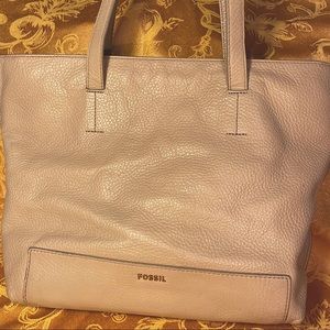 Fossil Grey Pebbled Leather Tote